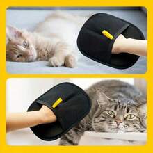 Pet Fur Static-Removing Gloves - A Reusable Pet Grooming Glove Designed Specifically For Removing And Detaching Cat/Dog Hair - Double-Sided Pet Grooming Gloves - 黑色 - 查看 8