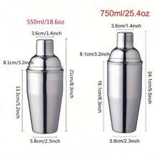 1 件套不锈钢调酒工具套装鸡尾酒调酒器摇酒器搅拌器调酒师派对派对全套酒吧工具 - 彩色 - 查看 3