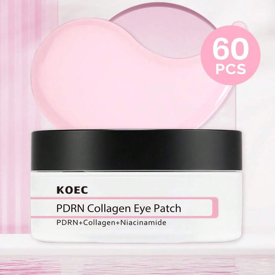 KOEC PDRN Collagen Eye Patch, Korean Glass Skin Care Under Patch Hydrating Radiance Easy Eye Mask, Hydrating Firming Care, Eye Bags Reduction - 藕粉色 - 查看 1
