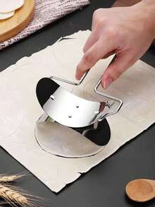 1 pieza Cortador de masa circular de acero inoxidable, rodillo moldeador de masa para hacer empanadillas, raviolis y pasteles para uso en la cocina del hogar
