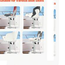 Boat Seat Pedestal, Adjustable Height From 13.39 To 19.2 Inches, Aluminum Alloy Boat Chair Base With Slide, 5-Inch Sliding Travel, Locking Design, Ideal For Fishing And Boating Enthusiasts - Chiều cao có thể điều chỉnh từ 13,39 đến 19,2 inch - Xem 6