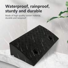 2PCS Car Uphill Mat, Climbing Mat, Curb Step Mat, Slope Mat For Home Use, Plastic Ramp Board Threshold Roadside Slope - 黑色 - 查看 5