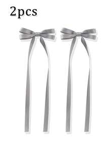 2 件装甜美芭蕾缎带蝴蝶结发夹，适合女孩 - 彩色 - 查看 17