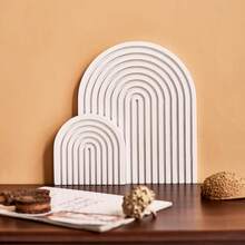 Cirelle 1pc Decorative Wood Cutting Board Wooden Board Rainbow Shaped Wood Serving Trays Boho Cutting Chopping Block Decor Serving Trays For Home Kitchen Decoration