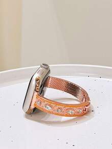 1 pezzo di bracciale di lusso di alta gamma con fiori per donna, cinturino in metallo compatibile con Apple Watch da 38/40/41/42/44/45/46/49mm, compatibile con cinturini Apple Watch Ultra/SE/Series 10/9/8/7/6/5/4/3/2/1