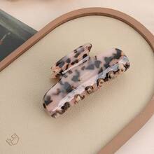 1pc Plus Size Women's Leopard Print Acrylic Hair Claw Clip, Fashion Hair Accessory For Ponytail, Mother's Day Gift, Suitable For Thick, Long, Curly, Wavy Hair Hair Accessories Fall Hair Clips Autumn Decor Accessories For Women