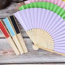 10 piezas/20 piezas Abanicos de papel de bambú plisado de 21 cm de color natural, abanicos plegables en blanco, abanicos de papel de bambú de un solo unicolor, recuerdos de eventos del campus en la temporada de regreso a clases, abanicos plegables portátiles de verano, promoción publicitaria, suministros para bodas, abanicos plegables de unicolor, abanicos de papel de bambú de unicolor para pintar