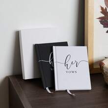 His And Hers Wedding Vow Books, Set Of 2 Linen Hardcover Bride & Groom Notebooks With Bookmark, Lined Pages, For Ceremony & Renewal, Includes Elegant Vow Keepsake Gift Box