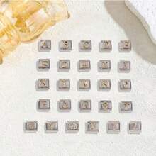 1/5/10pcs Elegant Zirconia Inlaid 26 English Letter Pendant Modules - Can DIY Bracelets, Bangles, Rings, Ideal Gift Choice