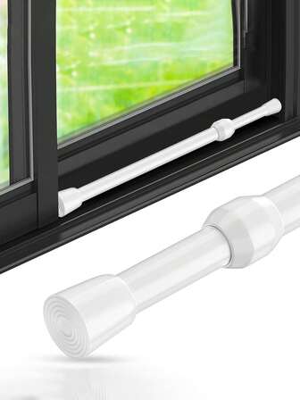 Adjustable Sliding Door Security Bar, Metal Adjustable Window & Glass Door Safety Bar, With Secure Sliding Lock Stick & Rubber Tips - Durable Metal Construction For Enhanced Security, Fit For Most Doors, Locks For Home, Door Locks, Sleek Metallic Finish, Sturdy Construction