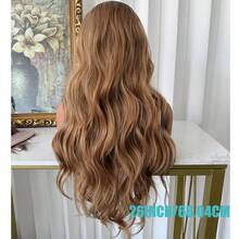 13X4 Free Part Ombre Pink Body Wave Synthetic Lace Front Wigs For Women 28 Inch Long Wavy Hair Wigs Glueless Soft Pink Ombre Colored Wigs Heat Resistant Christmas Wig Natural Long Wave Lace Front Wigs For Daily Party Cosplay Use - 漸變金色 - 查看 7