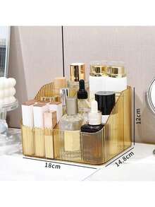 1 pièce Boîte de rangement à compartiments de bureau, organisateur à 3/4 grilles convenant pour le bureau, la cuisine, les produits de beauté, les cosmétiques, les stylos, les bijoux, la papeterie et autres articles de bureau essentiels, peut s'adapter à votre salle de bain, votre coiffeuse, votre bureau ou votre cuisine