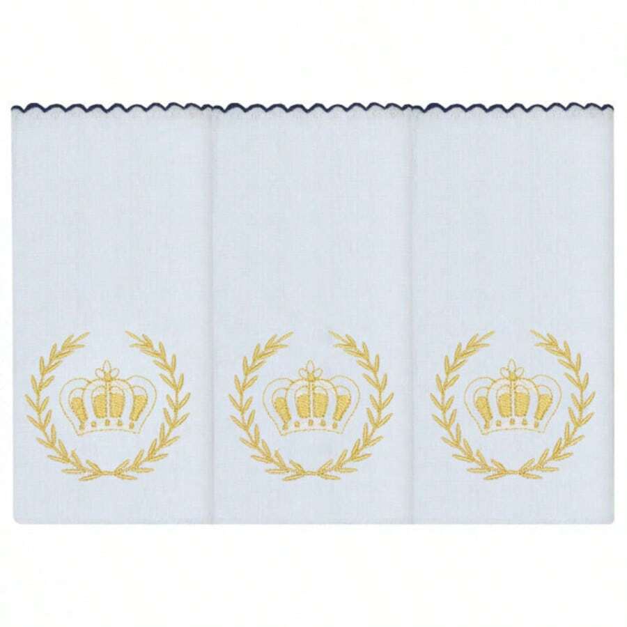 Soft 100% Cotton Double Embroidered Shoulder Diaper For Baby - Royal Navy With Persimmon - View 1