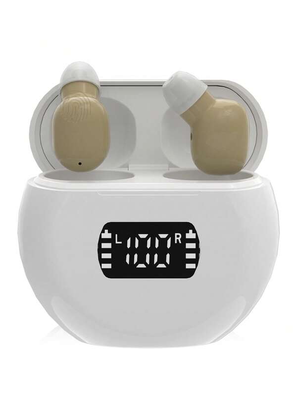 Rechargeable In-Ear Hearing Aid-USB-C Charging, Lithium Polymer Battery, Compact Design, Used For Hard Shell Storage-Hearing Aid For Hard Of Hearing (White), Hearing Aid Accessories | Hidden Hearing Aid | Orderly Charging, Rechargeable Hearing Aid For The Elderly.