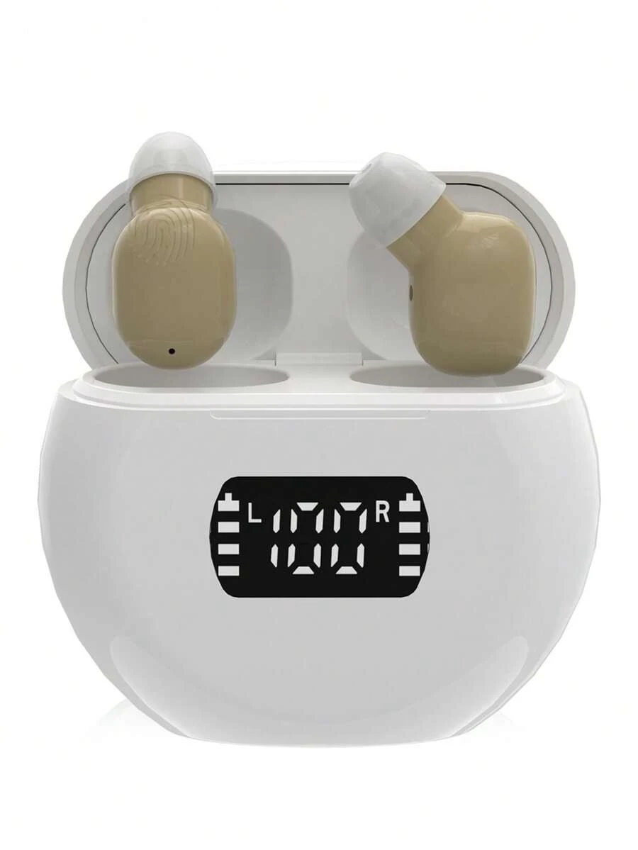 Rechargeable In-Ear Hearing Aid-USB-C Charging, Lithium Polymer Battery, Compact Design, Used For Hard Shell Storage-Hearing Aid For Hard Of Hearing (White), Hearing Aid Accessories | Hidden Hearing Aid | Orderly Charging, Rechargeable Hearing Aid For The Elderly.