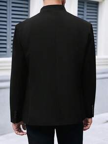 RANTAR Men's Casual Suit Blazer Jackets Stand Mandarin Collar Lightweight Lined Business Dress Sport Coats Plus Size - 黑色 - 查看 2