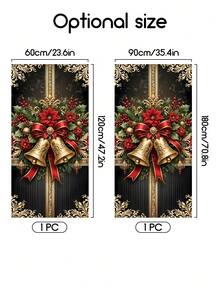1 peça de pano para pendurar decoração de porta de Natal, cenário para festa de fim de ano, cortina para porta de quarto - Multicolorido - Ver 3