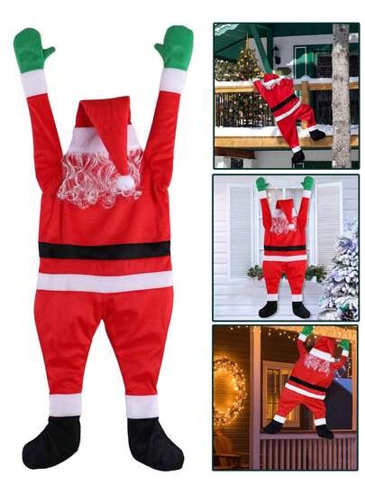 3.6 英尺悬挂圣诞老人、圣诞装饰品、屋顶、门廊、排水沟、阳台圣诞装饰、圣诞树装饰、室内外圣诞装饰