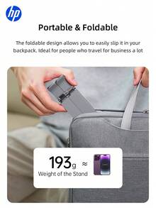HP 1 Piece Multi-Color Portable Laptop Stand, Foldable And Adjustable Metal Laptop Stand, Heat Dissipation Lifting And Suspended Design And Non-Slip - Silver - View 6