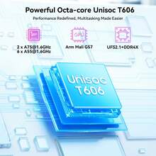 TABWEE 2025 最新款 Android 15 平板电脑,10.1 英寸 Incell 显示屏,(8GB+16GB 可扩展)GB 内存,256GB ROM / 2TB TF 卡,Gemini AI,T606 八核处理器 + 8MP 摄像头,5000mAh 电池,支持 Widevine L1,二合一平板电脑,配备键盘、鼠标和手写笔(不含适配器) - 灰色 - 查看 5