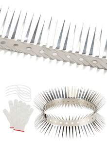 Heavy Duty Squirrel Baffle Spikes 39inch Stainless Steel Anti Climb Strips Animal Deterrent For Bird Feeders,Gardens & Roof Protection Stops Raccoons,Snakes - Bạc - Xem 2