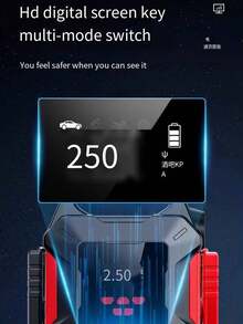 Car Battery Jump Starter With Air Compressor. Car Battery Charger, Car Starter With Air Compressor (Up To 2.64 Gallon Gasoline Or 2.25 Gallon ), With Emergency LED Light, Power Bank, Leather Storage Bag - Multicolor - View 4