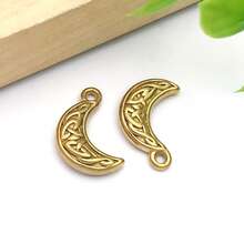 2 件不锈钢日月吊坠镀金天体太阳吊坠适用于 DIY 珠宝制作吊坠手链耳环项链手链用品