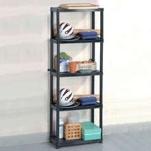 2 X 5 Tier Heavy Duty Plastic Shelving Unit Storage Racking Shelves For Garage Warehouse Shed Kitchen (2 Pack) - Black - View 2