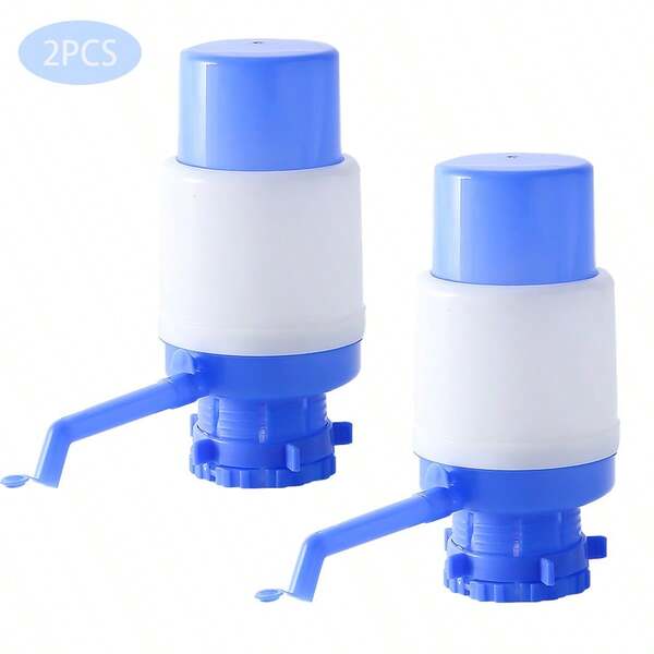 2pcs Portable Manual Pump: Drinking Water Solution For 2-6 Gal Jugs, Blue For Indoor & Outdoor