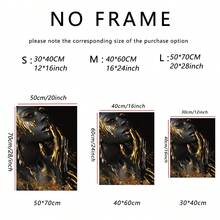 3 pièces Peinture moderne noir et or Femmes afro-américaines Toiles murales Affiches Portrait de reine noire Or Mode Image féminine exquise avec cadre Utilisé pour la décoration murale