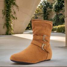 Women's Ankle Booties Fashion Slouch Mid-Calf Flat Boots Lindell - 譚 - 查看 2