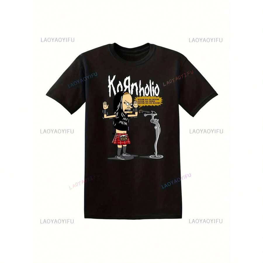 Cornholio Fun Graphic Shirt Men Women Humorous Novelty Design Unisex Casual Cotton Crewneck Loose Fit Tee Style Party Funny ShirtsSuitable Summer Wear,Printed Pattern Short Sleeves,Ladies'tops,And Printed Short Sleeves. INAWLY Floral Printed Short Sleeve T-Shirt Graphic Tees Women Topsvintage Clothes Women Halloween Clothes Elegant And Youthful Design Ropa De Hombre - 黑色5 - 查看 1