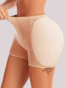 Pantalon moulant taille haute avec rembourrage pour soulever les fesses, sous-vêtements sans couture respirants pour rehausser les fesses et contrôler le ventre - Nude - Voir 4