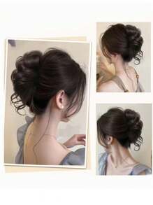 1 szt. damska spinka do włosów z warkoczy z syntetycznych włókien, wysoka spinka do warkoczy z koroną, spinka do baków, puszysty upięty kok, swobodna spinka do włosów z syntetycznych włókien, odpowiednia na każdą porę roku, jesień i zimę, akcesoria do włosów dla kobiet, stroje wakacyjne