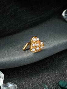 20G Dangle Nose Ring L Shaped Dangling Nose Stud For Women Stainless Steel Nose Ring Studs CZ Flower Dangle Nose Rings Hoops Nose Piercing Jewelry