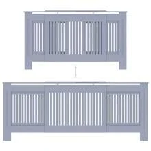 vidaXL Cubierta de radiador de MDF de 205 cm - Gris - Ver 6