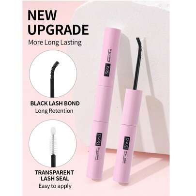 New Upgrade 1pc More Long Lasting Eyelash Extension Bond And Sealant 5ml+5ml For Individual Cluster Lashes Hypoallergenic Waterproof Glue Eyelash Extensions DIY Cluster Lashes Accessories"Product Upgrade"