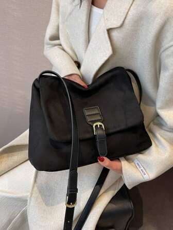 Women's Daily Commute Fashion Large Capacity Solid Color Crossbody Bag