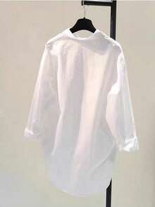 Women's Bow Embroidered Long Sleeve Loose Casual Shirt