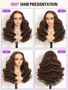 MEGALOOK Upgraded 13x6 Three-Go™ Deep Brown Water Wave Lace Front Wig - 100% Human Hair, Ear To Ear Lace, Natural Hairline, 18-26 Inches #4 Brown Wig - No Glue Needed, Beginner Friendly, Durable & Long-Lasting, Lightweight Cap - S4 - View 9