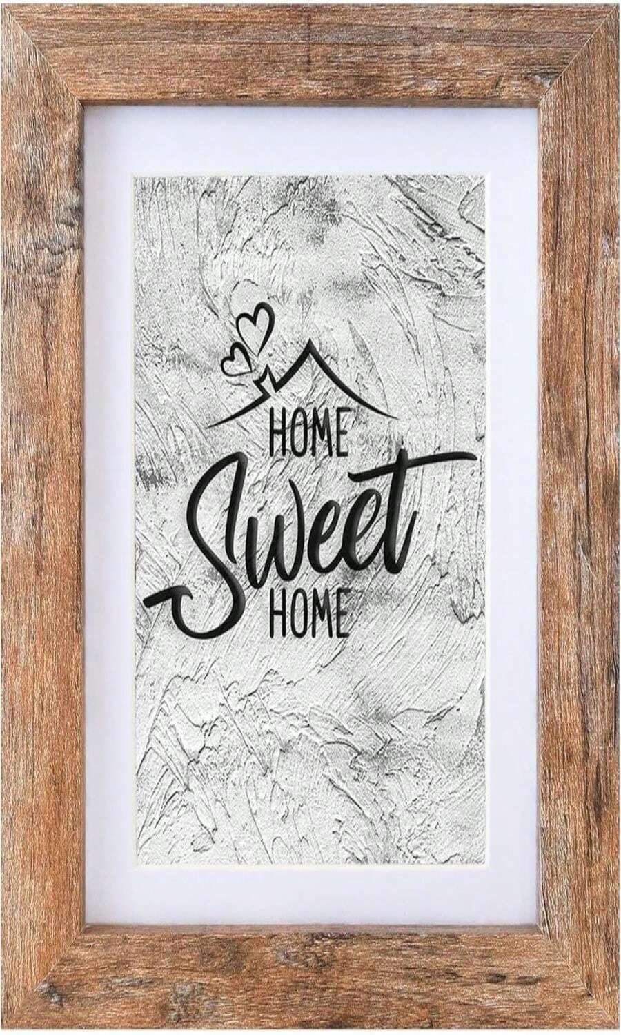 Califortree 5x7 Picture Frame - Can Display Photo 4x6 With Mat, Wood Frame With Shatterproof Plexiglass, Horizontal And Vertical Display For Wall And Tabletop, Rustic Brown - trắng - Xem 1