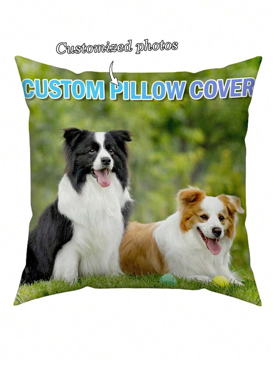1pc Customized Photo Pillowcase Personalized Single-Sided Print Photo Cushion Cover For Bedroom Living Room Home Decor Personalized Gift - Multicolor - View 1