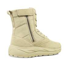 Unisex Adult Leather Tactical Boots With Rubber Sole, Side Zipper, Lightweight For Outdoor Hiking - Multicolor - View 5