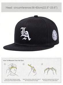 1PC Hat For Men Baseball Cap LA Alphabet Embroidered Hip Hop Cap Suitable For Street ,Outdoor,Sports,Vacation,Gift Giving. Fashion Accessory