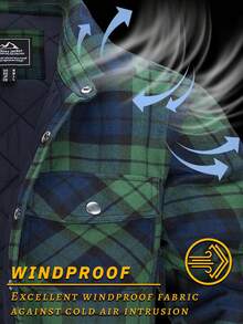 KEFITEVD Men's Flannel Shirt Jacket Winter Warm Fleece Lined Plaid Coat Button Down Shirt With Pockets - Green - View 4