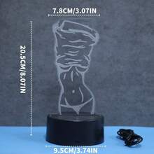 1 pezzo Luce notturna LED 3D unica e sexy di una donna, alimentata tramite USB, lampada di atmosfera RGB a 7 colori, adatta per camera da letto, scrivania, decorazione per feste, regalo ideale per compleanni, San Valentino, Natale