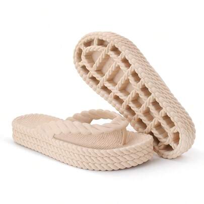 Sandália Chinelo Feminino Trançado Plataforma Nuvem Confortável-Envio Rapido.
