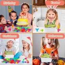 60/80/100PCS Sensory Buliding Fidget Toys For Kids,Suction Bath Toys For Baby, ,With Storage Box, Halloween Party Gifts,Birthday Gifts For 4 5 6 Year Old Boys Girls - Multicolor - View 7