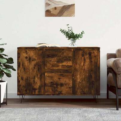 vidaXL Credenza Rovere Fumo 101,5x35x70 cm in Legno Multistrato