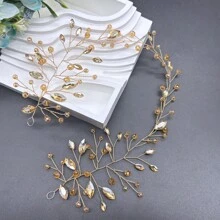 1 Stück grüner Haarschmuck, handgemachte Braut Krone Haarclip, geeignet für Hochzeiten, Verlobungen, Bälle, Weihnachten